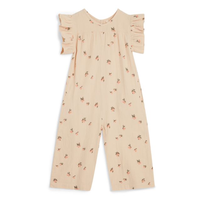 Combinaison Manches Courtes à Volants | Beige rosé