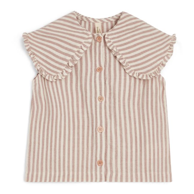 Blouse sans Manches Rayée | Pink