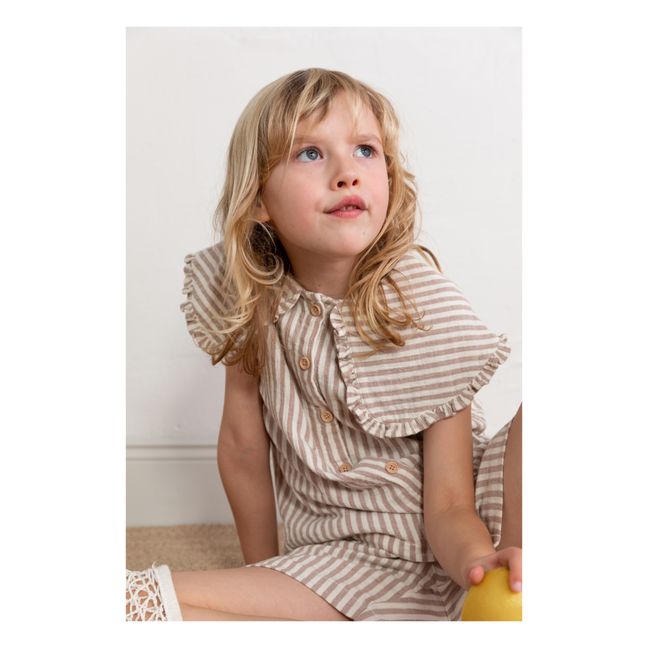 Blouse sans Manches Rayée | Pink