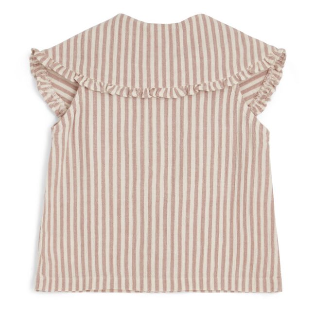 Blouse sans Manches Rayée | Ecru