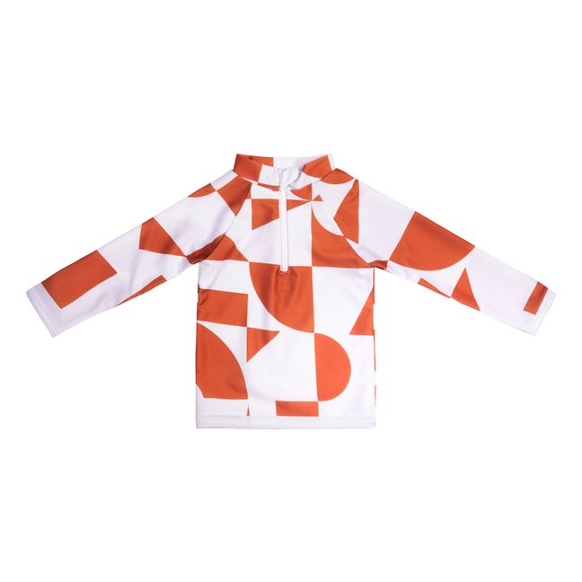 Camiseta Geométrica Anti-UV de Material Reciclado | Terracotta