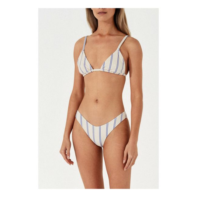 Top bikini, modello: Marine, a righe | Ecru