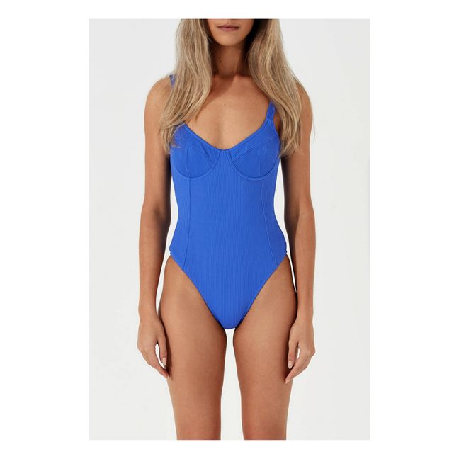 Ribbed Marine Swimsuit | Blue