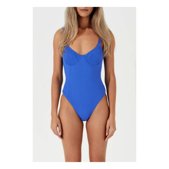 Maillot 1 Pièce Marine Côtelé | Bleu