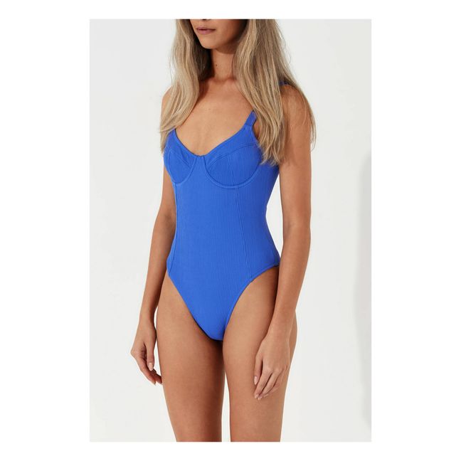 Maillot 1 Pièce Marine Côtelé | Bleu