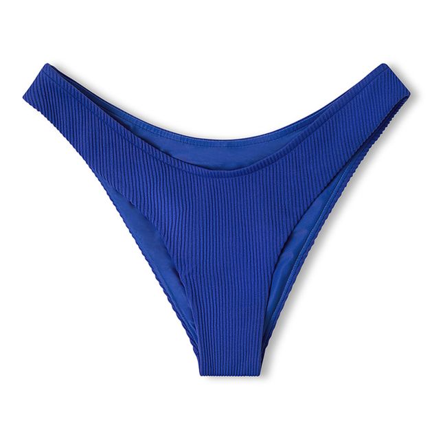 Marine Ribbed Bikini Bottom | Blue