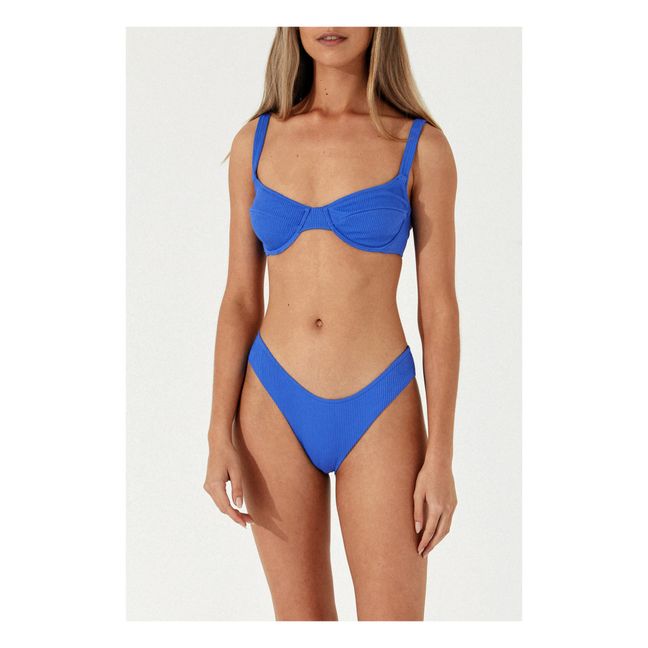 Bas de Maillot Marine Côtelé | Bleu