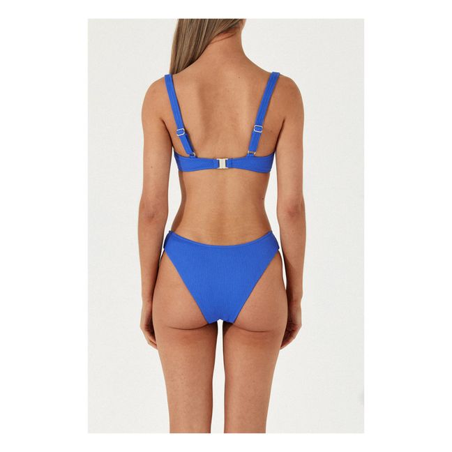 Bas de Maillot Marine Côtelé | Bleu