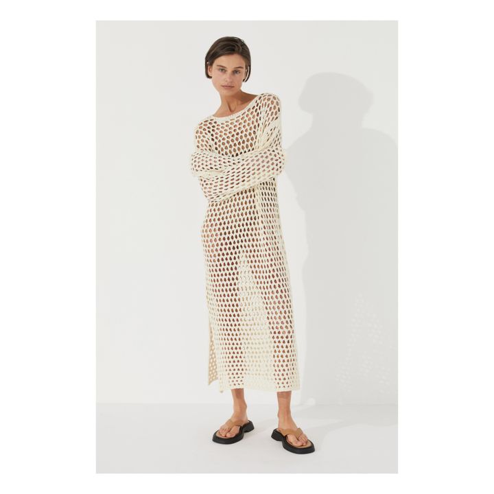 Stone Crochet Dress | Ecru- Immagine del prodotto n°1