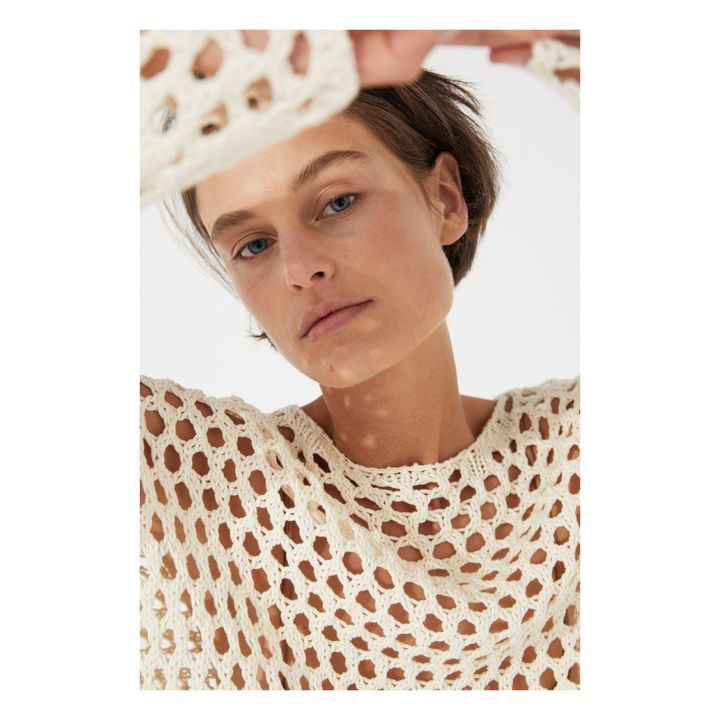 Stone Crochet Dress | Ecru- Immagine del prodotto n°5