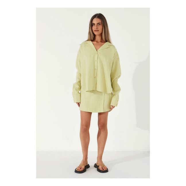 Camicia, modello: Celery, in lino | Verde anice