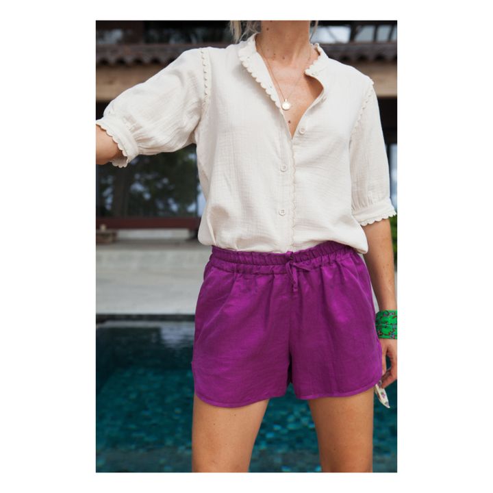 Marlot x Smallable Exclusive - Bali Silk Shorts - Women’s Collection | Fuchsie- Produktbild Nr. 1