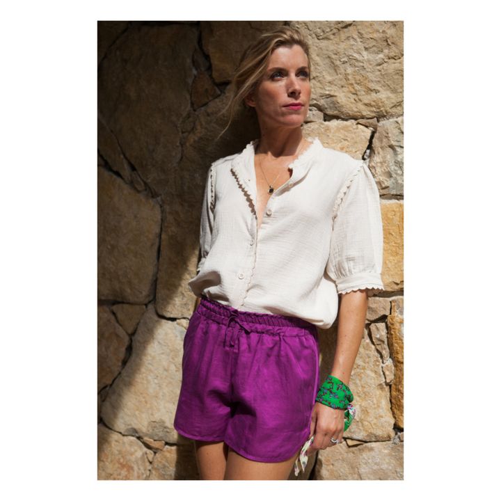 Marlot x Smallable Exclusive - Bali Silk Shorts - Women’s Collection | Fuchsie- Produktbild Nr. 2
