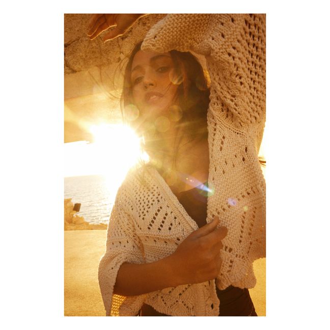 Cardigan Maille Crochet | Ecru