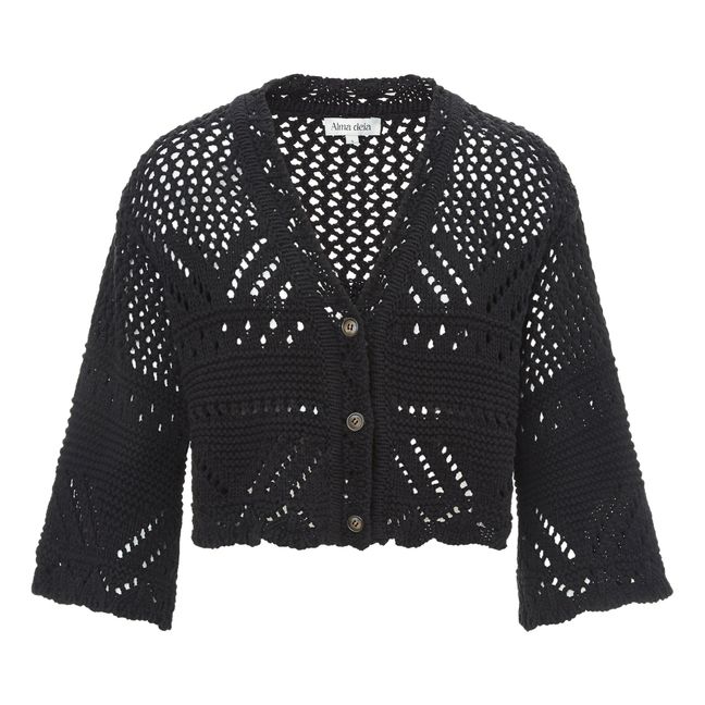 Crochet Knit Cardigan | Nero