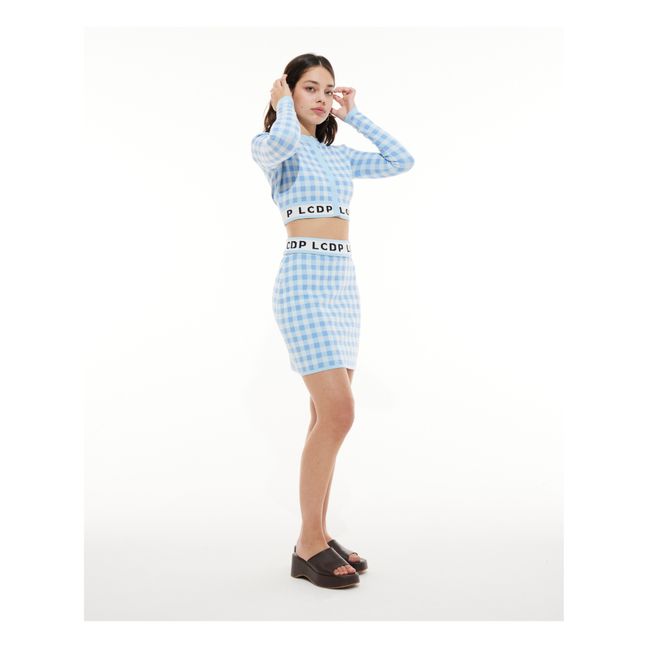 Jacquard Check Skirt  | Blue