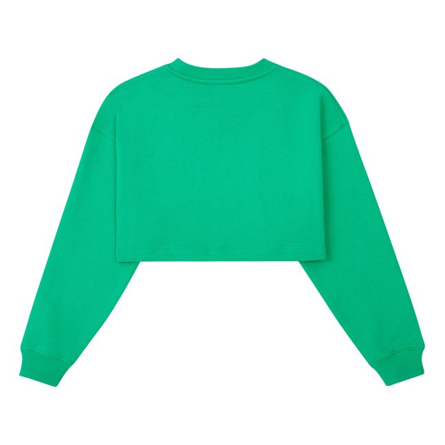 Cropped Logo Sweater | Green