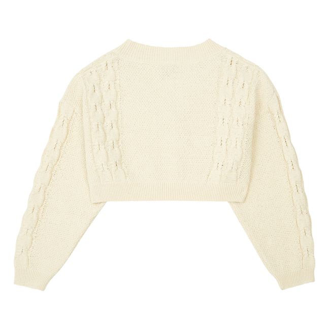 Maglione in maglia con scollo a V | Crema