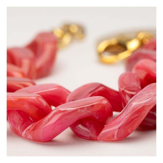 Flat Chain Marble Bracelet | Pink