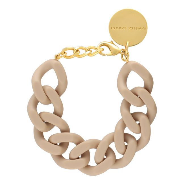 Flat Chain Mat Bracelet | Beige