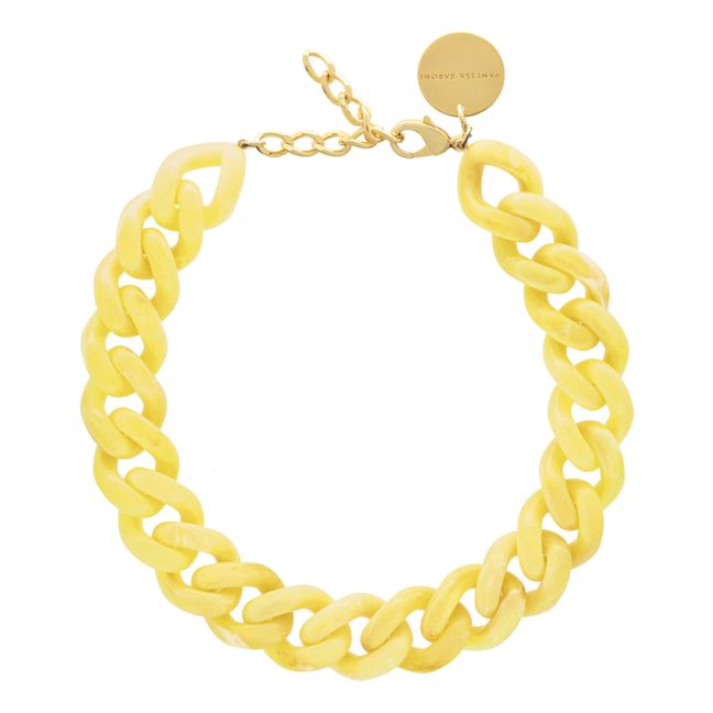 Flat Chain Marble Necklace | Yellow