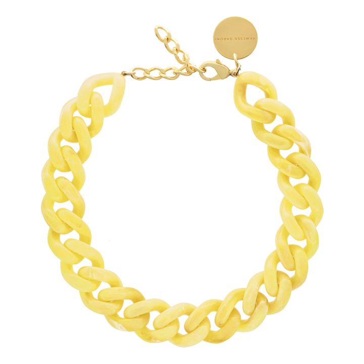 Flat Chain Marble Necklace | Yellow- Product image n°0