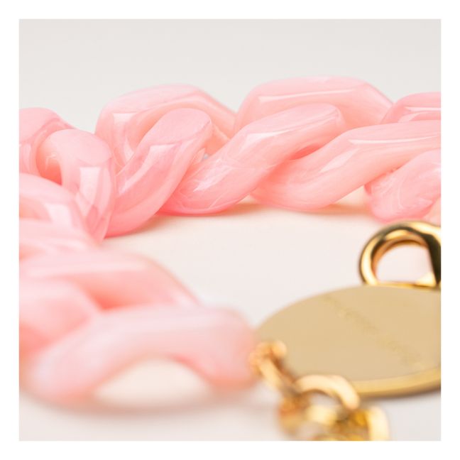 Flat Chain Neon Marble Bracelet | Pink
