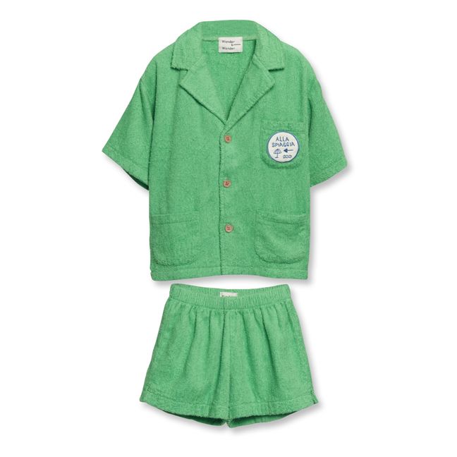 Terry Shirt and Shorts Set | Verde