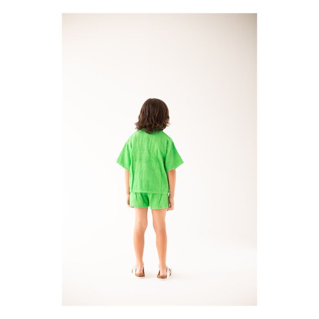 Terry Shirt and Shorts Set | Green