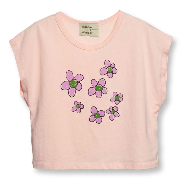 Top Coton Bio Fleurs | Pale pink