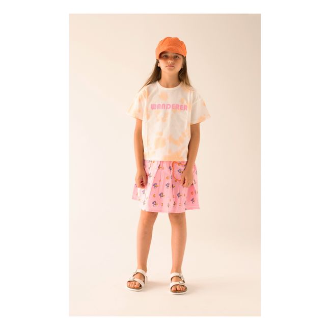 Woven Cotton Floral Skirt | Pink