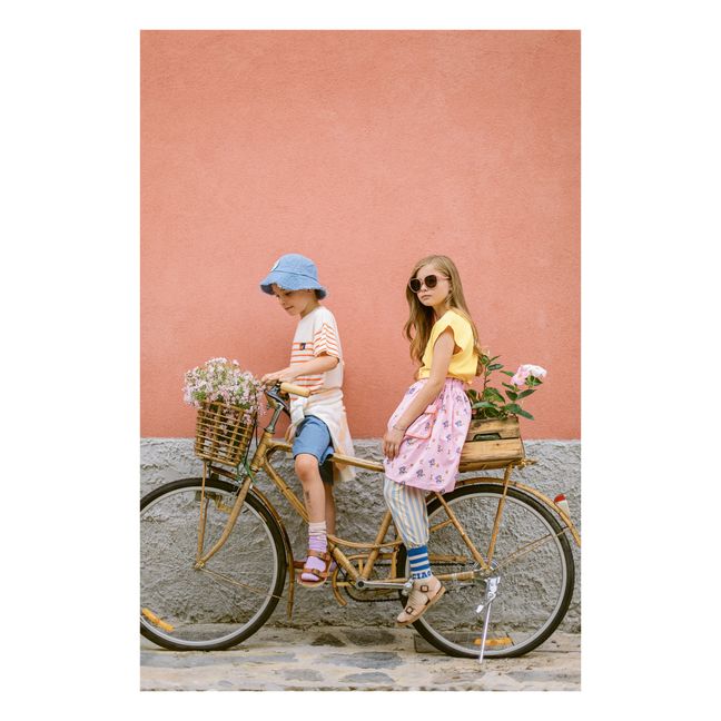 Woven Cotton Floral Skirt | Pink
