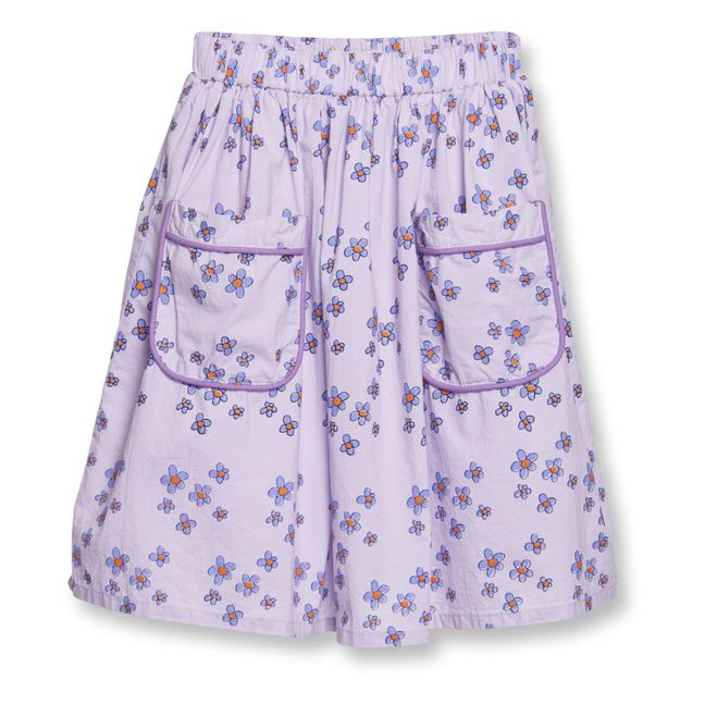 Woven Cotton Floral Skirt | Lilac