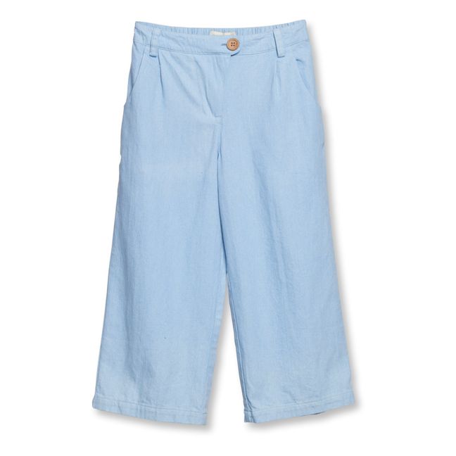 Wide-Leg Trousers | Light blue