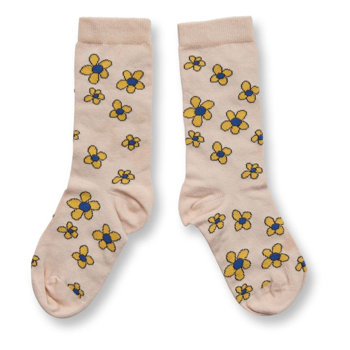 Flower Print Socks | Ecru- Product image n°0