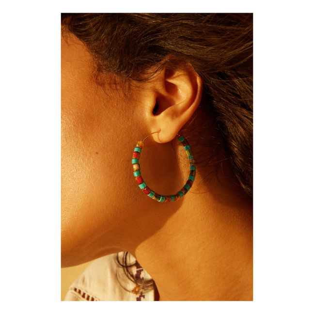 Exclusivité Elise Tsikis x Alma Deia - Boucles d'Oreilles Marcia | Bleu turquoise