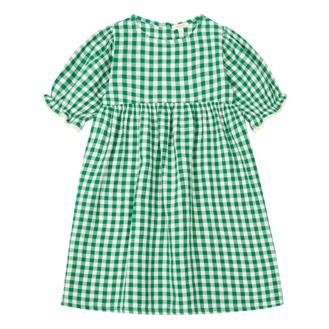 Exclusivité Marlot x Smallable - Robe Gaze de Coton Vichy Palmyre | Verde