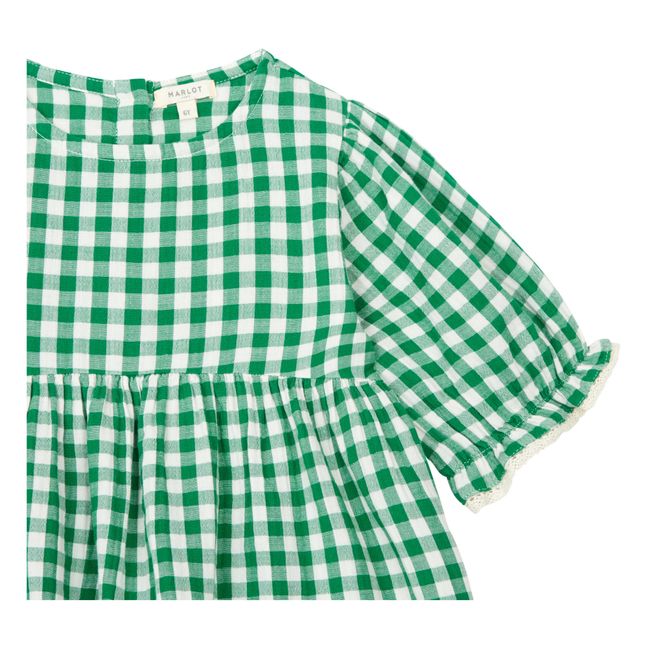 Exclusivité Marlot x Smallable - Robe Gaze de Coton Vichy Palmyre | Verde