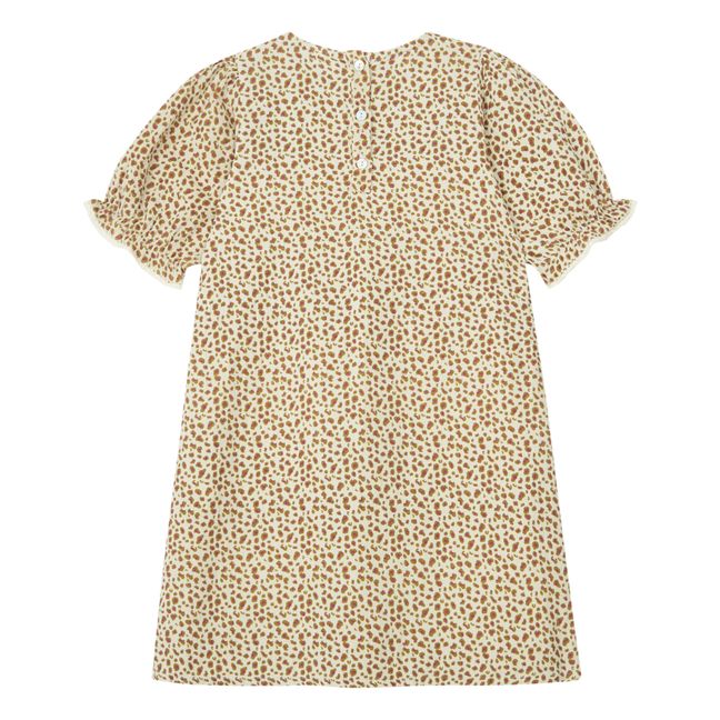 Vestito in garza di cotone Léopard Palmyre | Ecru