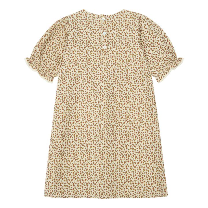 Palmyre Leopard Print Cotton Gauze Dress | Ecru