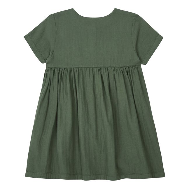 Vestito doppia garza in cotone bio Guarana | Verde scuro
