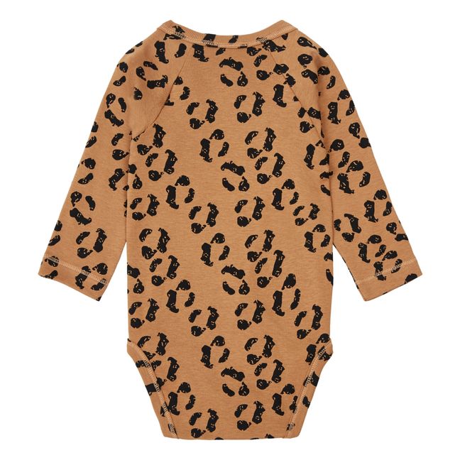 Body Efeu langärmelig Leopardenprint | Braun
