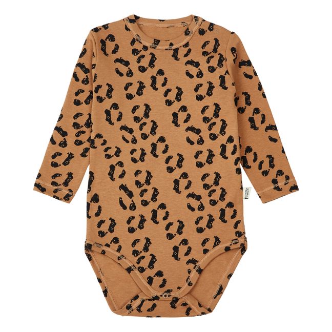 Aloes Long Sleeves Bodysuit with Leopard Print | Brown