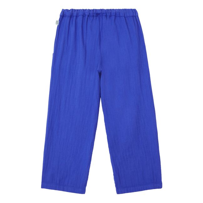 Pantalon Pomelos en Gaze de Coton | Bleu indigo