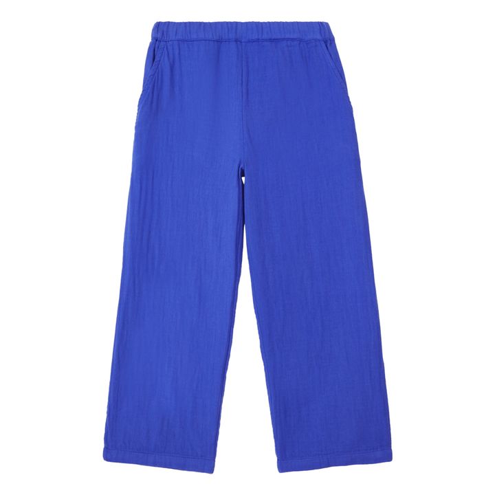 Pantaloni Pomelos in garza di cotone | Blu  indaco- Immagine del prodotto n°0