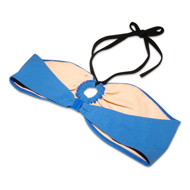 Haut de Maillot de Bain Bandeau Bicolore | Bleu roi
