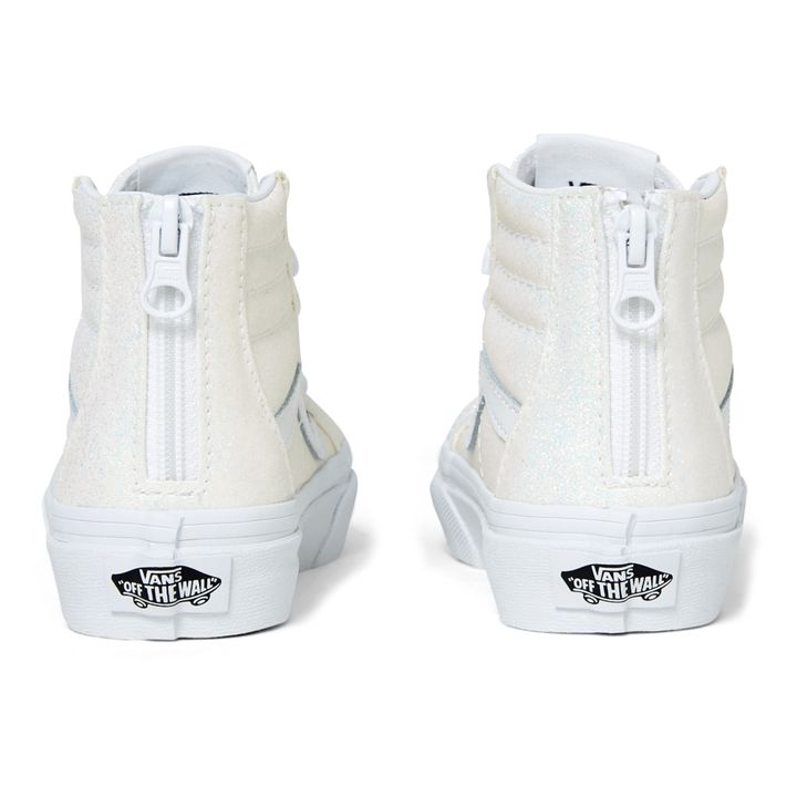 SK8-Hi High-top Glitter Zip Sneakers | Bianco- Immagine del prodotto n°2