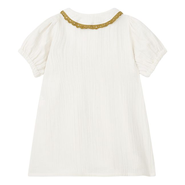 Vestito in garza di cotone Berry | Ecru