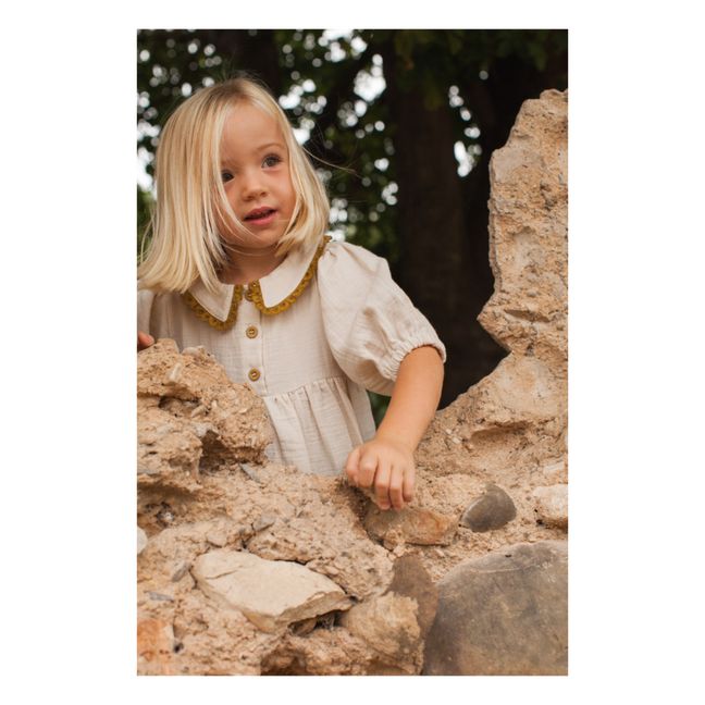 Vestito in garza di cotone Berry | Ecru