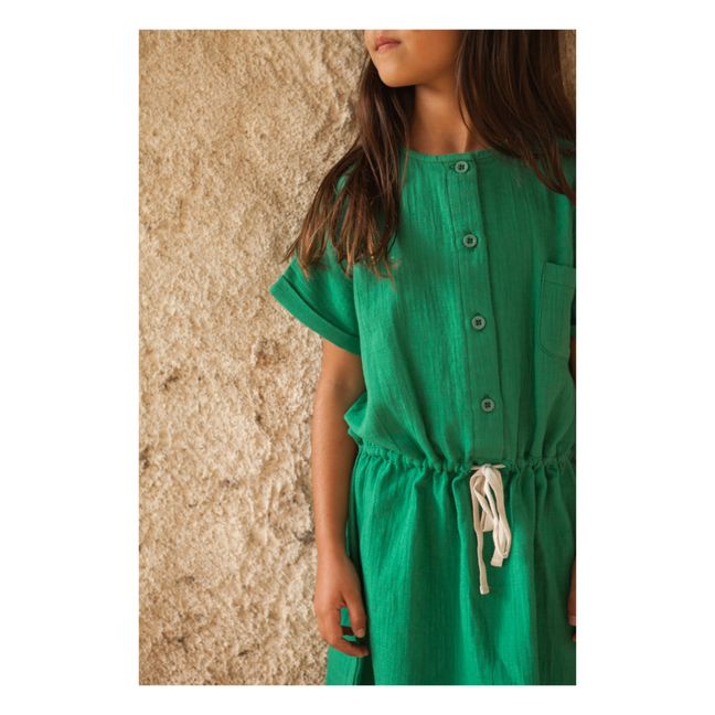 Vestido de gasa de algodón Baïa | Verde